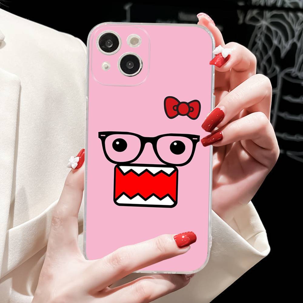 Милый чехол для телефона Domo Kun для iPhone 17 16 15 14 13 11 12 Pro Max 16 Plus Прозрачный