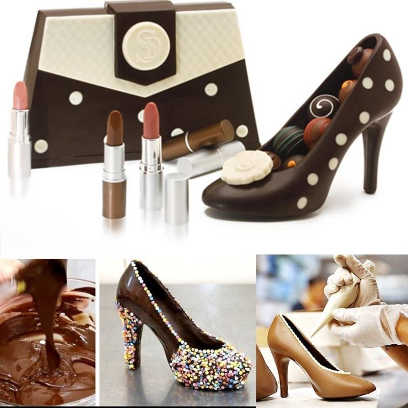 Shoe Chocolate Mold 3D High Heel Shoes Candy Sugar Paste Molds Cake Decorating Tools for DIY Home Ba