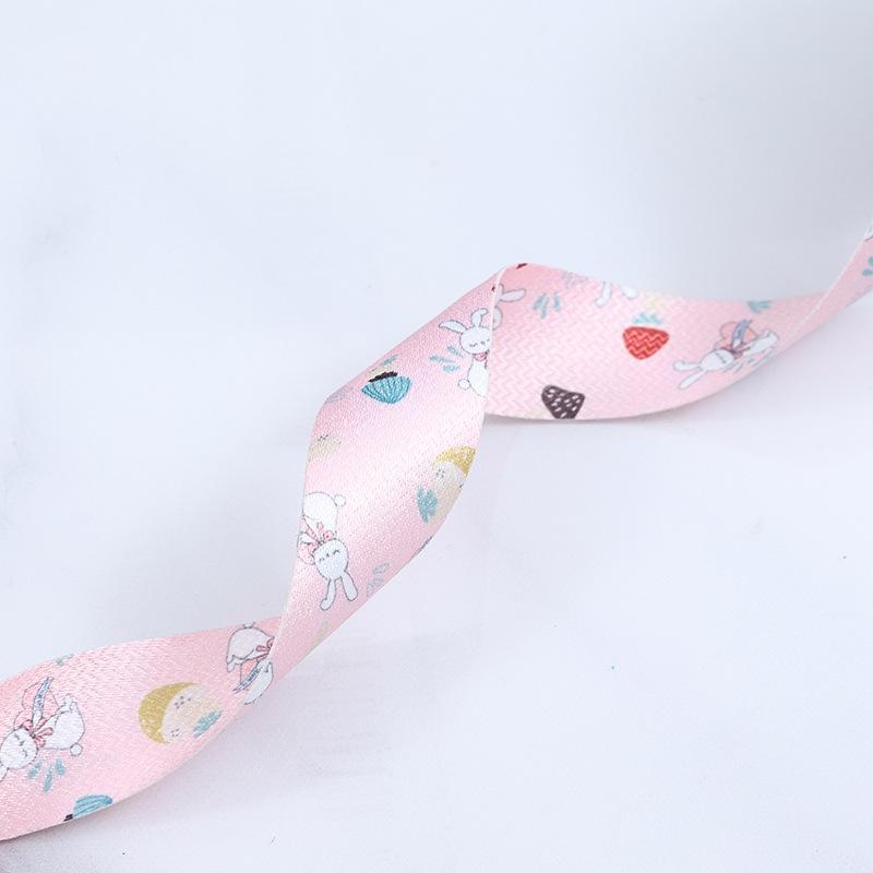 Романтичная и уютная двухсторонняя лента с героями мультфильмов на день рождения, детский день рождения, галстук, торт, заколка для волос в форме сердца для девочек, ювелирные изделия, печать, цветная лента, подарочная упаковка