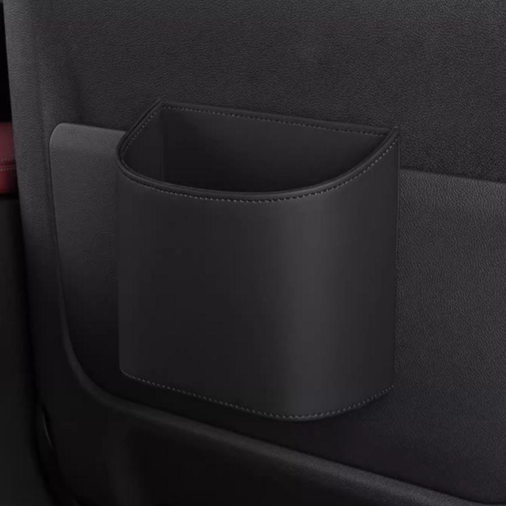 Waterproof Car Trash Can Leather Rubbish Bucket Vehicle Garbage Bin Car Interior Accessories