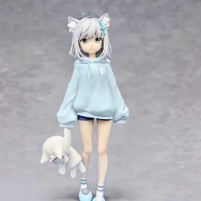 Gw Shiroko Sunaookami Эксклюзивная Лимитированная Серия GK Фигурка Девушка Аниме с Кошачьими Ушками Статуэтка Декор для Стола Настольное Украшение Коллекционная Игрушка