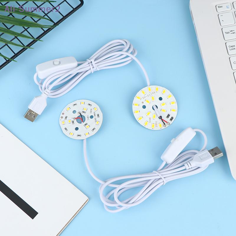 {Summer2} DC5V Dimmable 48/55MM LED Chips SMD5730 LED Lamp USB Dimmer 5W 10W Light Board White Warm Light With ON/OFF Swicth