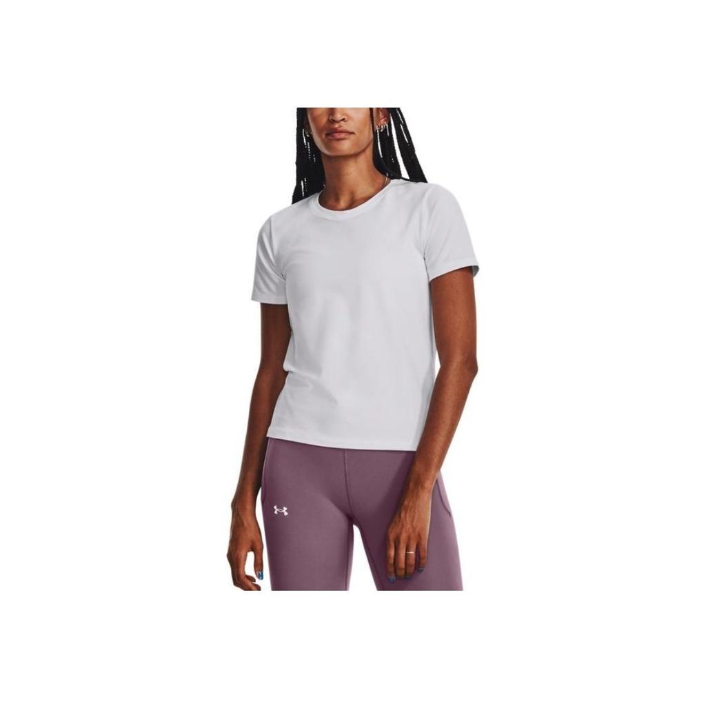 Under Armour Solid Color Training Crew Neck Short Sleeve T-Shirt Women Tops White 1379155-100