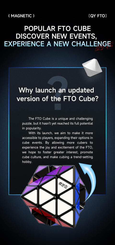 QY FTO Octahedron Puzzle [Includes PouchAuthentic] Stickerless 3D Puzzle (No Magnets)