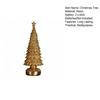 Glowing Christmas Tree Ornament Battery Powered Resin Crafts Lighting Home Party Golden Xmas Tree Desktop Decor
