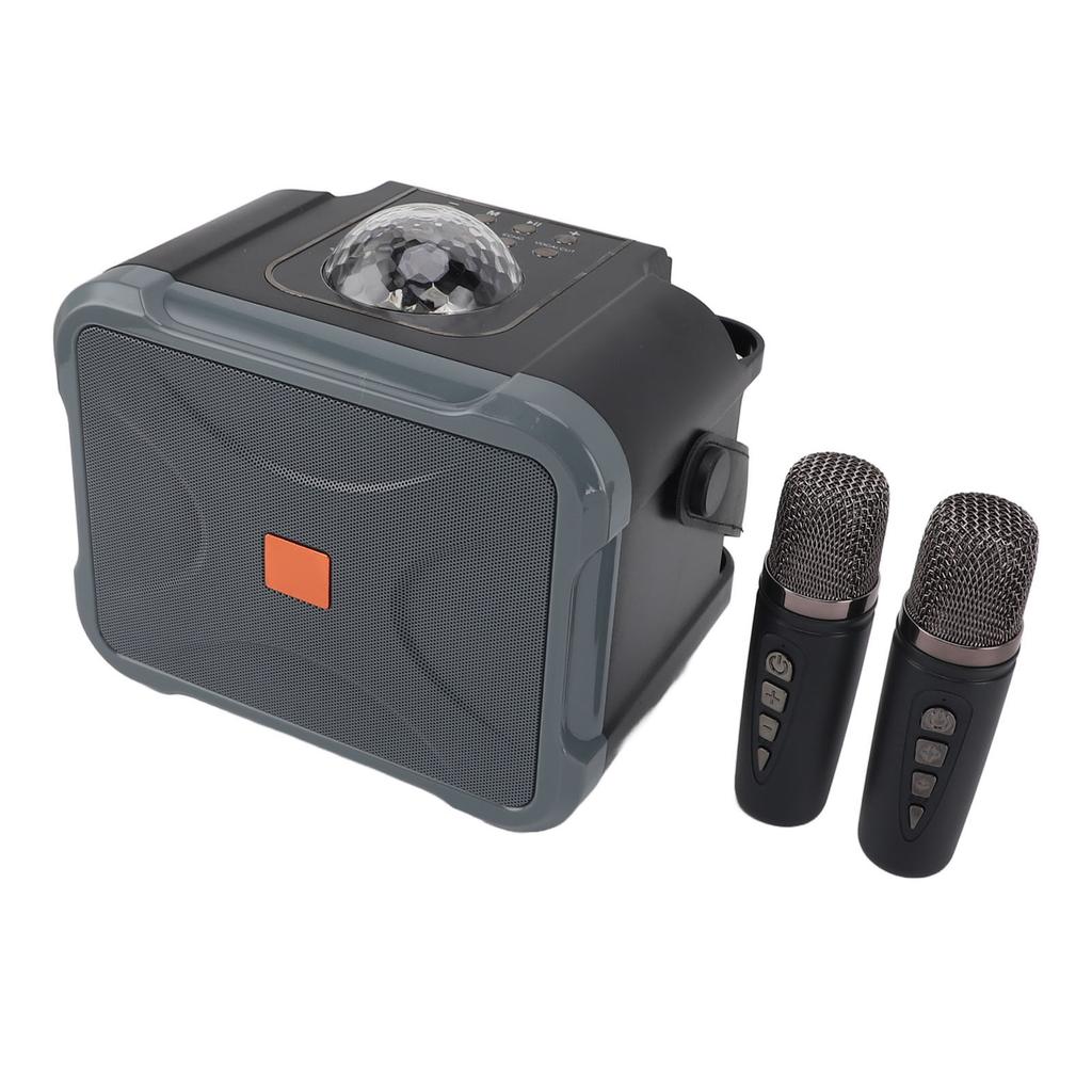 Беспроводной Bluetooth-динамик с чистым звуком, портативный ручной караоке-аппарат с двумя микрофонами для взрослых и детей