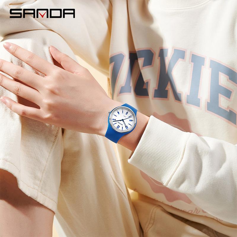 SANDA New Brand Top Fashion Quartz Watch Is Simple For Men And Women 3ATM Waterproof Lightweight Silicone Unisex Student Watch.