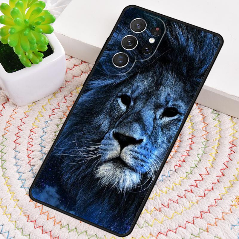 King Lion Roaring Silicone Phone Case For Samsung Galaxy note 10 pro S26 S25 S24 S23 S22 S21 Plus S25Ultra Capa Cover