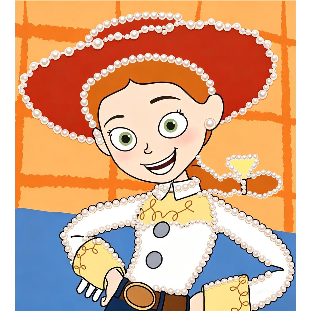 Disney Pearl Art Toy Story's Jessie DIY Handmade Pearl & Gemstone Art Kit Special Shapes Home Wall Decor Crafts