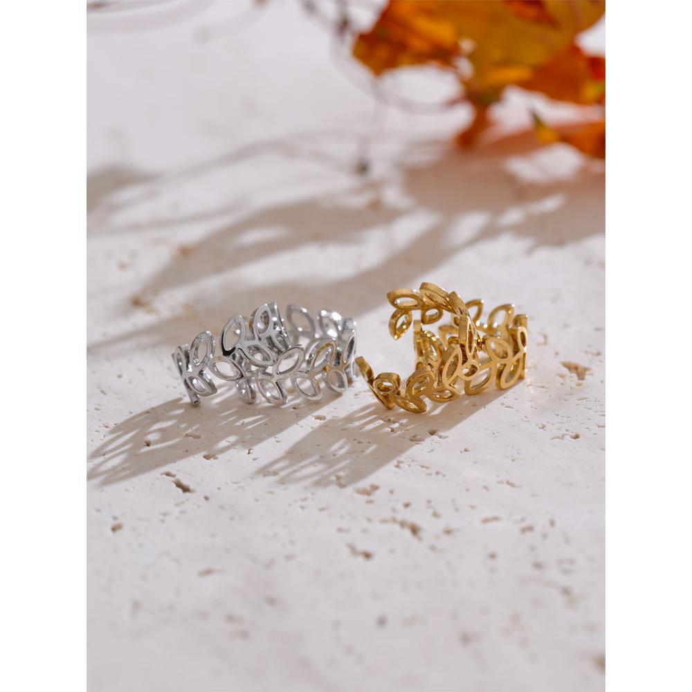 Yhpup Arrivals Plant Leaf Hollow Ear Bone Clip Earrings Prevent Allergy Metal Non-Piercing Daily Fashion Jewelry Accessories