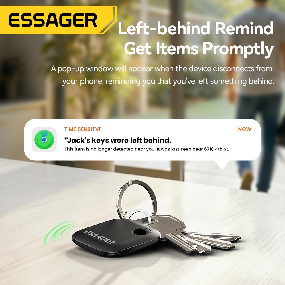 Essager Умный Bluetooth-трекер - Работает с Apple Find My GPS-локатором, Устройство-искатель от потери для ключей, кошелька, багажа, питомца, Сертифицировано MFi для iOS