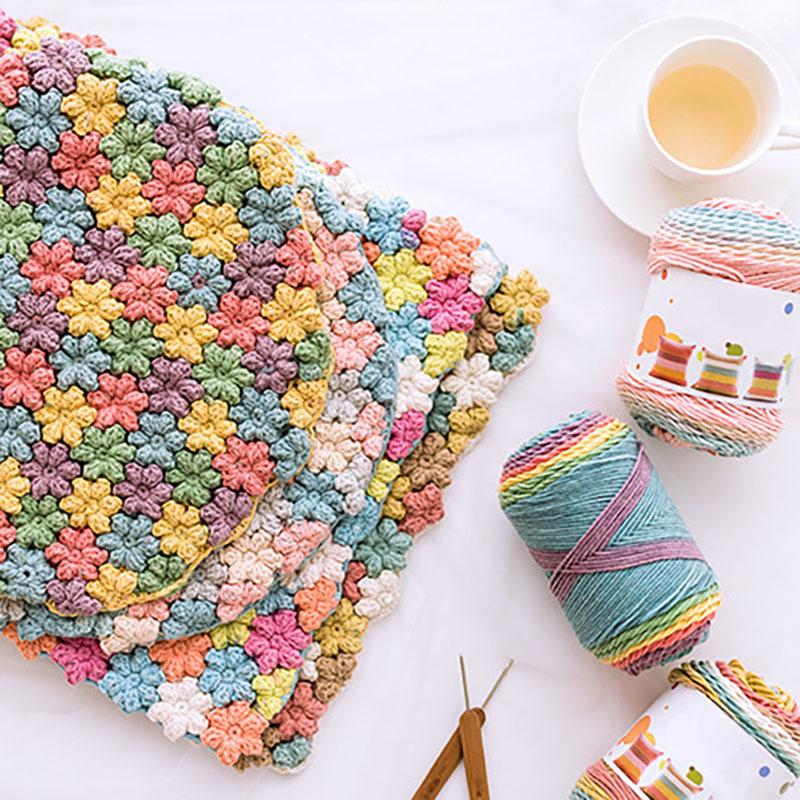 6pcs Gradient Chunky Yarn for Cushions Acrylic Yarn Bundle (600g) - Extra Thick Multicolor Ombre Crochet Yarn for Pillow Covers DIY Knitting Projects