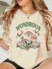 Mushroom Flower Butterfly Prints TShirts Women Summer Basic Short Sleeve Tops ONeck Soft T Shirt Casual Loose Womans Clothes