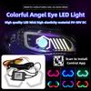 2Pcs 12V/24V 69MM 79MM 85MM 89MM Hexagon LED Angel Eyes Headlight Halo Rings RGB Bluetooth APP Control Daytime Running Light