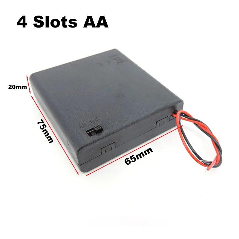 5 шт., 2/3/4 слота, держатель для батарей типа AA AAA, 1,5 В/3 В/4,5 В/6 В, батарейный отсек AA с проводами, переключатель включения/выключения, винтовая крышка, задняя крышка