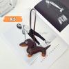 Classic Cute Puppy Dog Bag Pendant Key Chain  Pu Leather Dachshund Key Ring Accessories