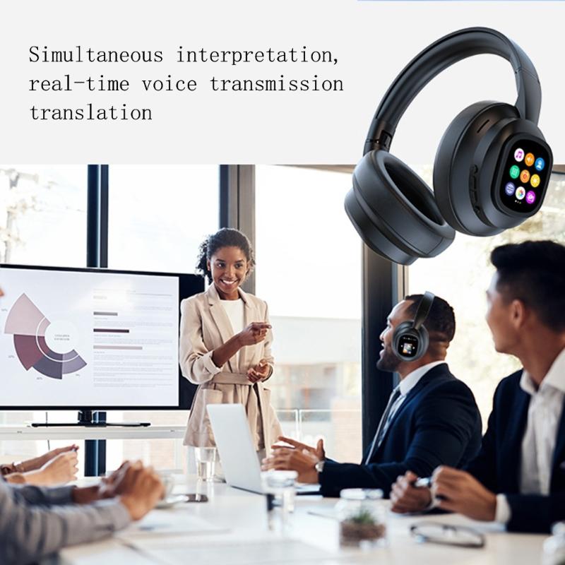 AI-Перевод Bluetooth-совместимые Наушники Отображение в Реальном Времени для Многоязычного Общения Накладные Гарнитуры