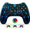 Switch Controller with Macro RGB Rapid Fire Wireless Pro Gyro 4 Vibration and Back Compatible with Switch Switch and iOS Programming, 8-Color Light,