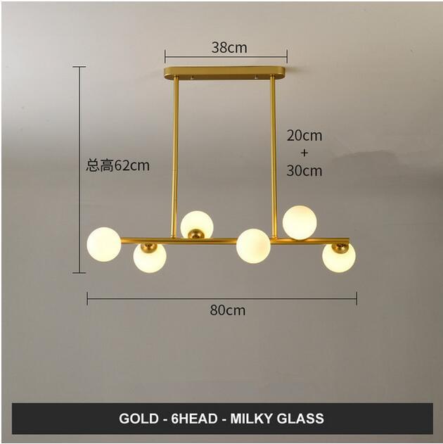 Dining Room Ceiling Chandelier Suspension Horizontal Glass Balls Chandeliers Kitchen Hanging Lamp Office Front Desk Lights