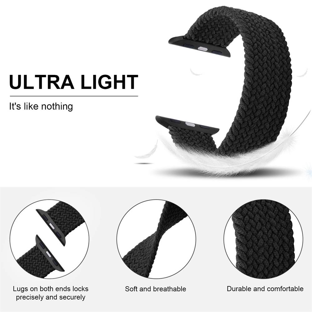 Плетеная петля Solo для Apple Watch Band 44 мм, 40 мм, 45 мм, 41 мм, 49 мм, 42 мм, 38 мм, эластичный браслет IWatch Series 7, 3 SE, 6, 8, ультра-ремешок для ремешка для наручных часов