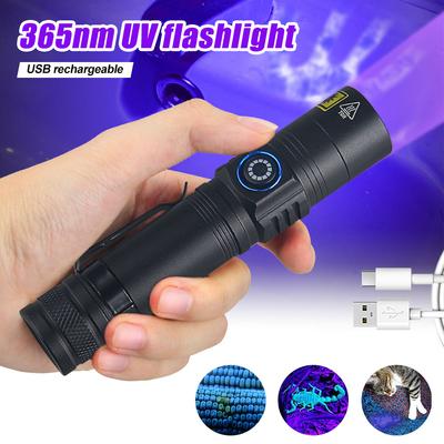Мини 365 нм 395 нм УФ-фонарик ультрафиолетовый черный свет USB перезаряжаемый фиолетовый Linternas ковер детектор мочи домашних животных поймать скорпиона