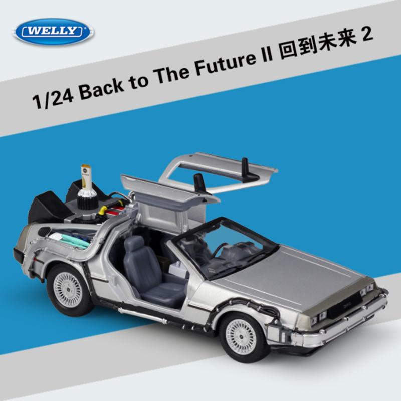 Велли 1:24 DMC-12 Машина времени ДеЛореан Назад в будущее Модель автомобиля Литой металлический автомобиль Модель-симулятор Коллекция Детская игрушка Подарок