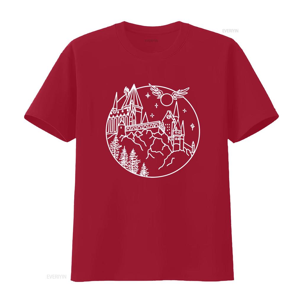 Castle T Shirt Vacation Wizard Magic Kingdom Mountain Family Nerd vintage Washed Soft fashion Comfortable Unisex homme graphic