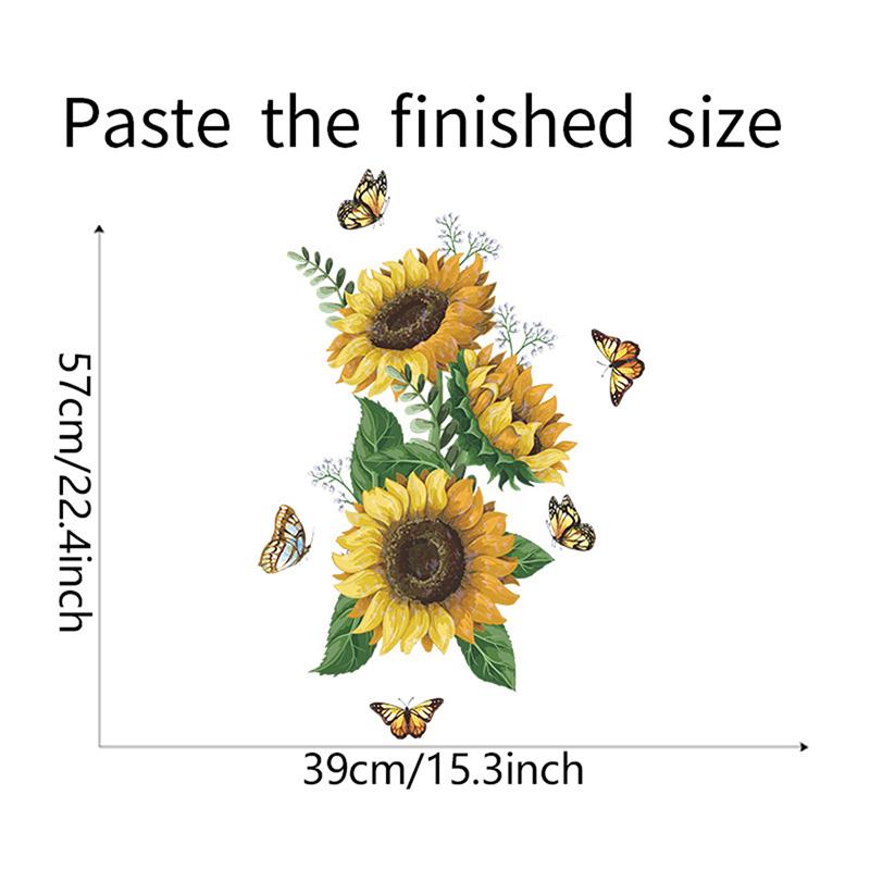 Наклейка на стену с подсолнечником, водонепроницаемые наклейки для кухни, украшения дома для спальни