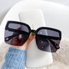 Модные негабаритные квадратные солнцезащитные очки без оправы, женские солнцезащитные очки для уличного вождения UV4, люксовый бренд, дизайнерские очки