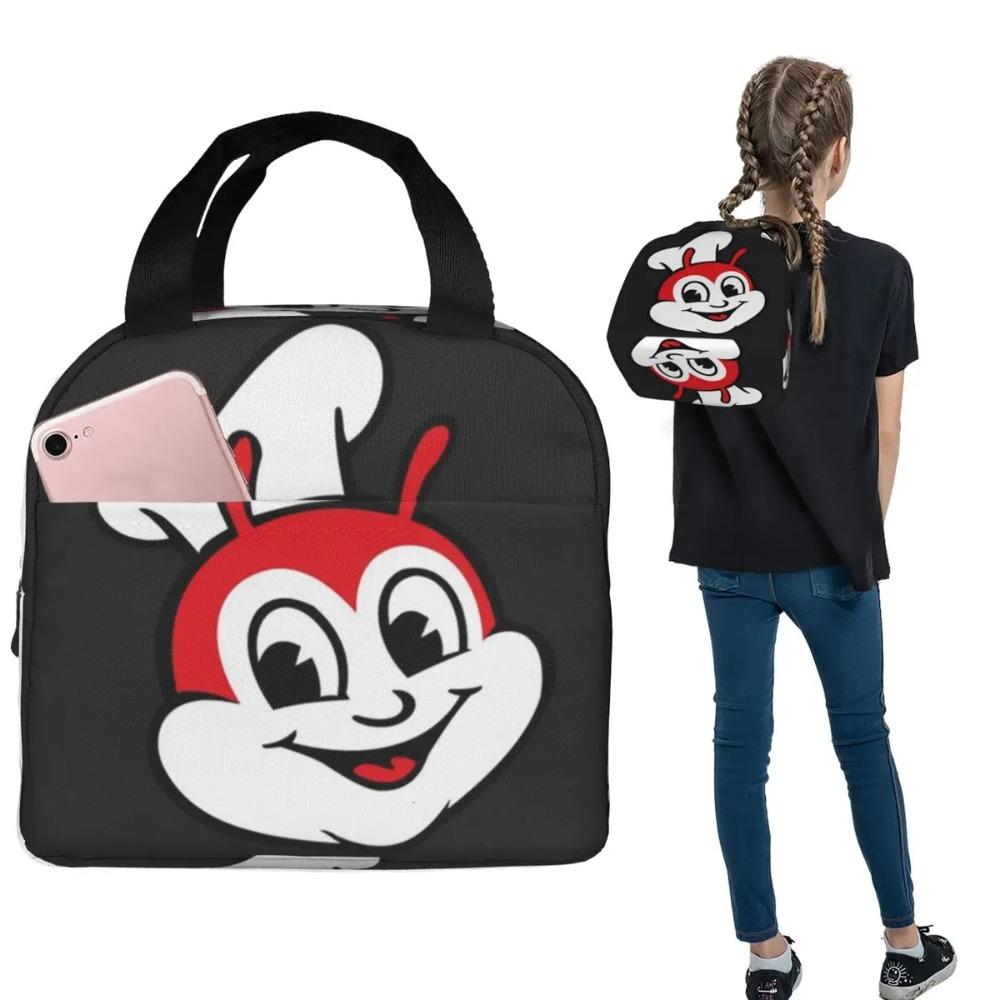 Jollibee Logo Insulated Lunch Bag for Women Children Portable Food Boxes Thermal Lunch Box Tote