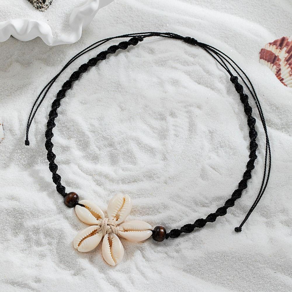 Geometric Woven Necklace Shell Choker Necklace Fashion Clavicle Chain
