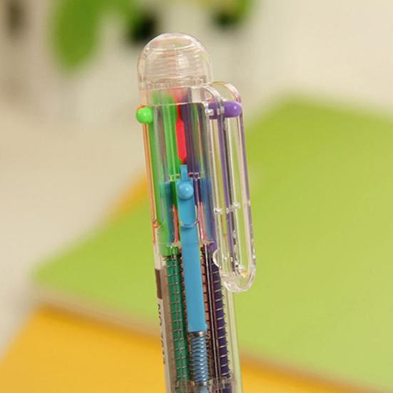 6 цветов 0,5 мм шариковая ручка с маслянистыми чернилами для офиса и школы, гладкая шариковая ручка для письма