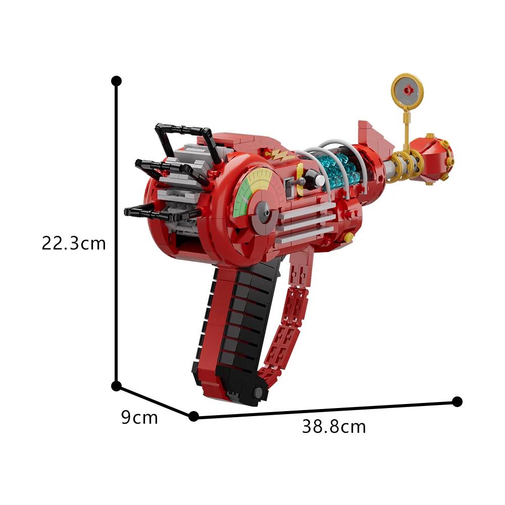 Gobricks MOC Call of Duty Ray Gun Строительные Блоки Стрелялка Со Светящимися Пулями Красный Пистолет Модель Из Кирпичиков Пули Игрушка Подарок