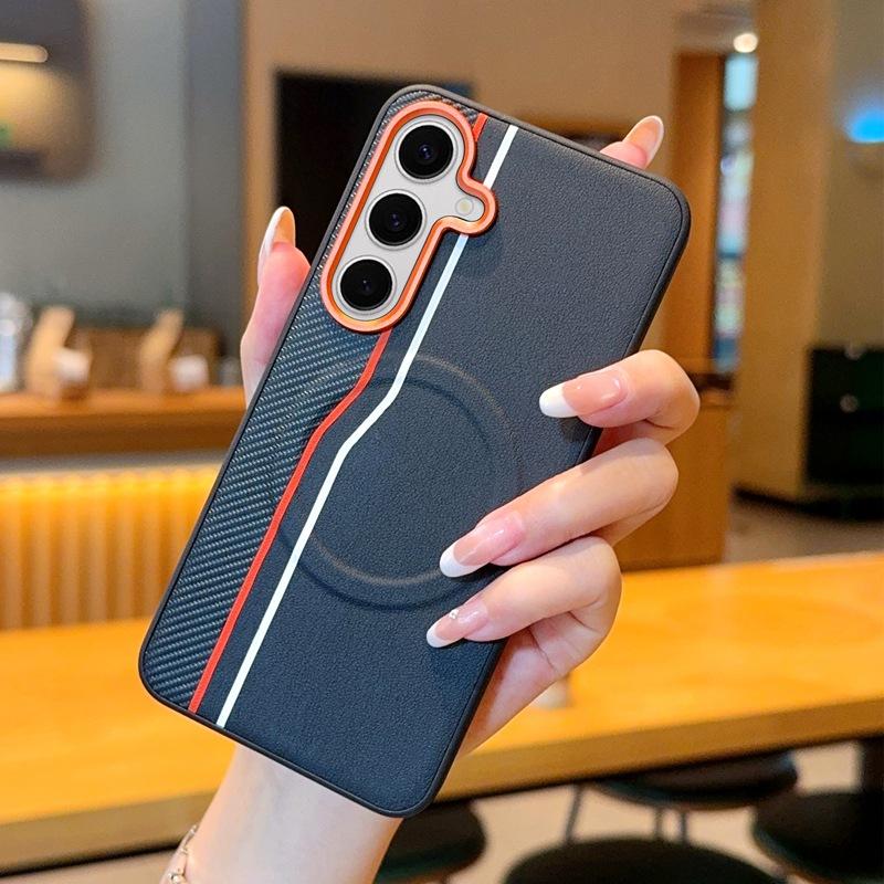 case for Samsung S26 S25 S24 PLUS ultra advanced splicing magnetic protective case veneer full coverage plain Shock Proof shell