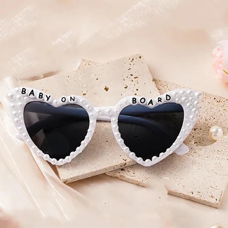 Bridal sunglasses BRIDE fashion rhinestone inlaid bride letters pearl peach heart bachelorette party sunglasses