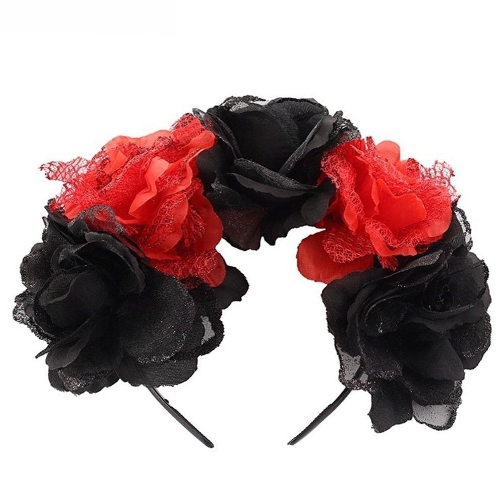 Головной убор в виде черепа паука на Хэллоуин, карнавальный костюм, мексиканская роза, корона для женщин