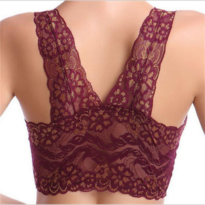 Sexy Bra Comfortable Bra Vest-Style Full Lace Women's Breathable Wireless Sports Bra Full Lace Underwear Binding Sleep