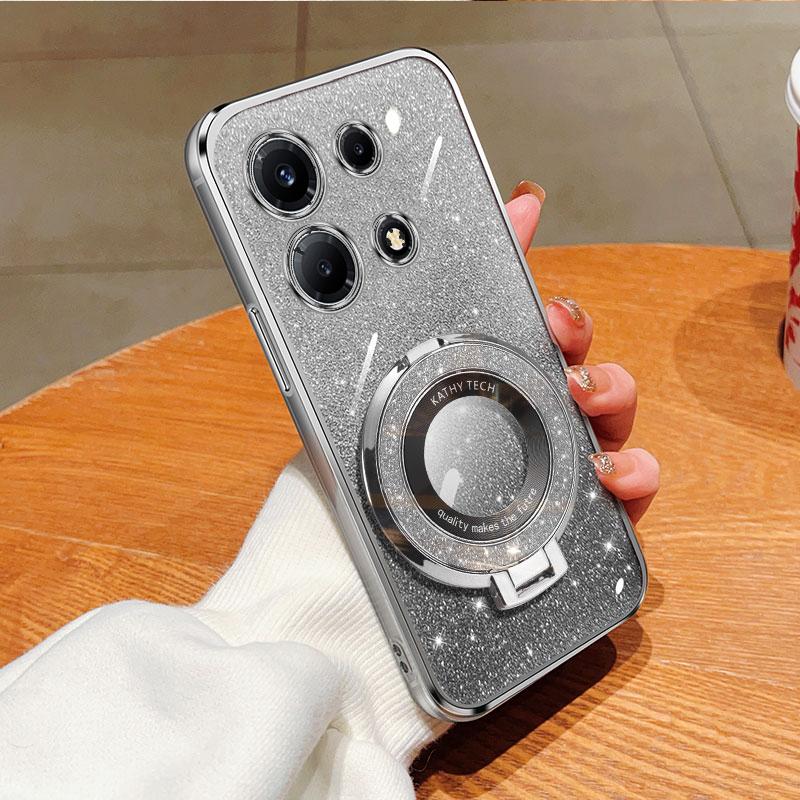 Держатель для кольца, блестящая наклейка, хромированный блестящий гелевый чехол из ТПУ с держателем для кольца для Infinix ПРИМЕЧАНИЕ 30 VIP 30I Note 30 Pro 4G, противоударный защитный чехол