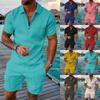 Men's Short Sets Outfits 2 Piece Summer Tracksuit Short Sleeve Shirt And Shorts Set Casual Sport Suit