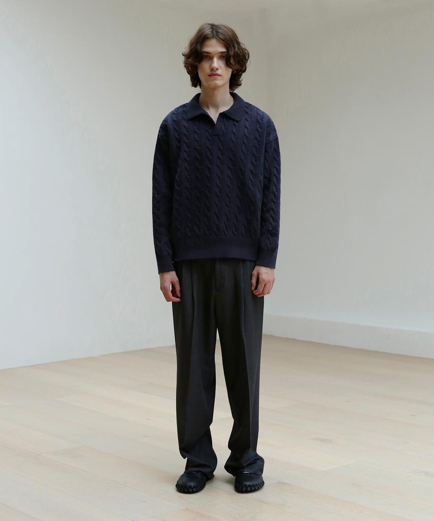 SIGNATURE [2Pack] Cable Collar Knit [2 Colors]