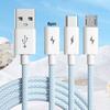 Fast Charging Cable 3-in-1 Anti-Winding with Smart Chip 66W 6A Multi-Device Support Charging Cable Phone Supplies