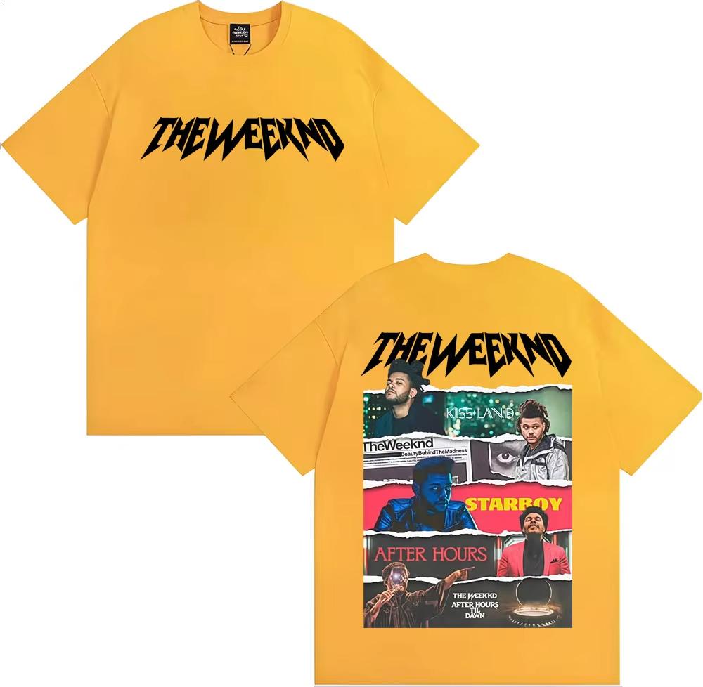 2026 ГОРЯЧАЯ РАСПРОДАЖА The Weeknd After Hours Til Dawn Tour Унисекс Футболка Харадзюку Хип-Хоп Уличный Стиль Унисекс Мода Женская и Мужская Футболка С коротким рукавом