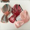Scarf for Women Japanese and Korean Girls Two-color Knitted Warm Scarf