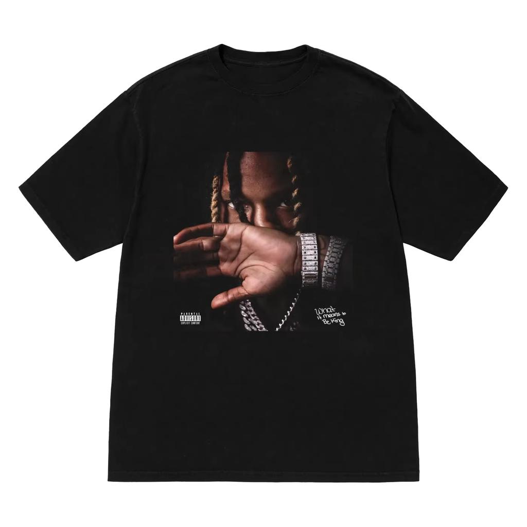King Von Top of The World Tee Black Unisex High-end Luxury Classic Y2k Short Sleeves Classic Couples Daily Wear Cool Top