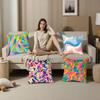 HOT Abstract Colorful Pattern Pillow Case Sofa Living Room Bedroom Double-sided Printing Square Cushion Nap Time Pillow Case