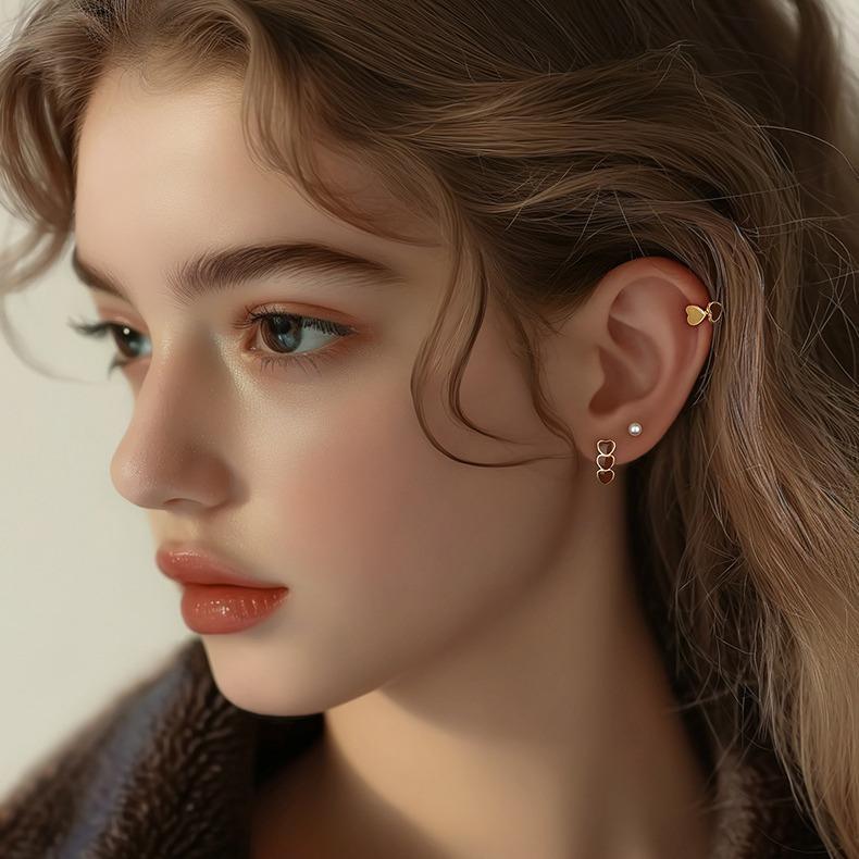 Стерлингового серебра S925, серьги в стиле ретро во французском стиле, женские легкие роскошные универсальные серьги, серьги с сердечками и цветами