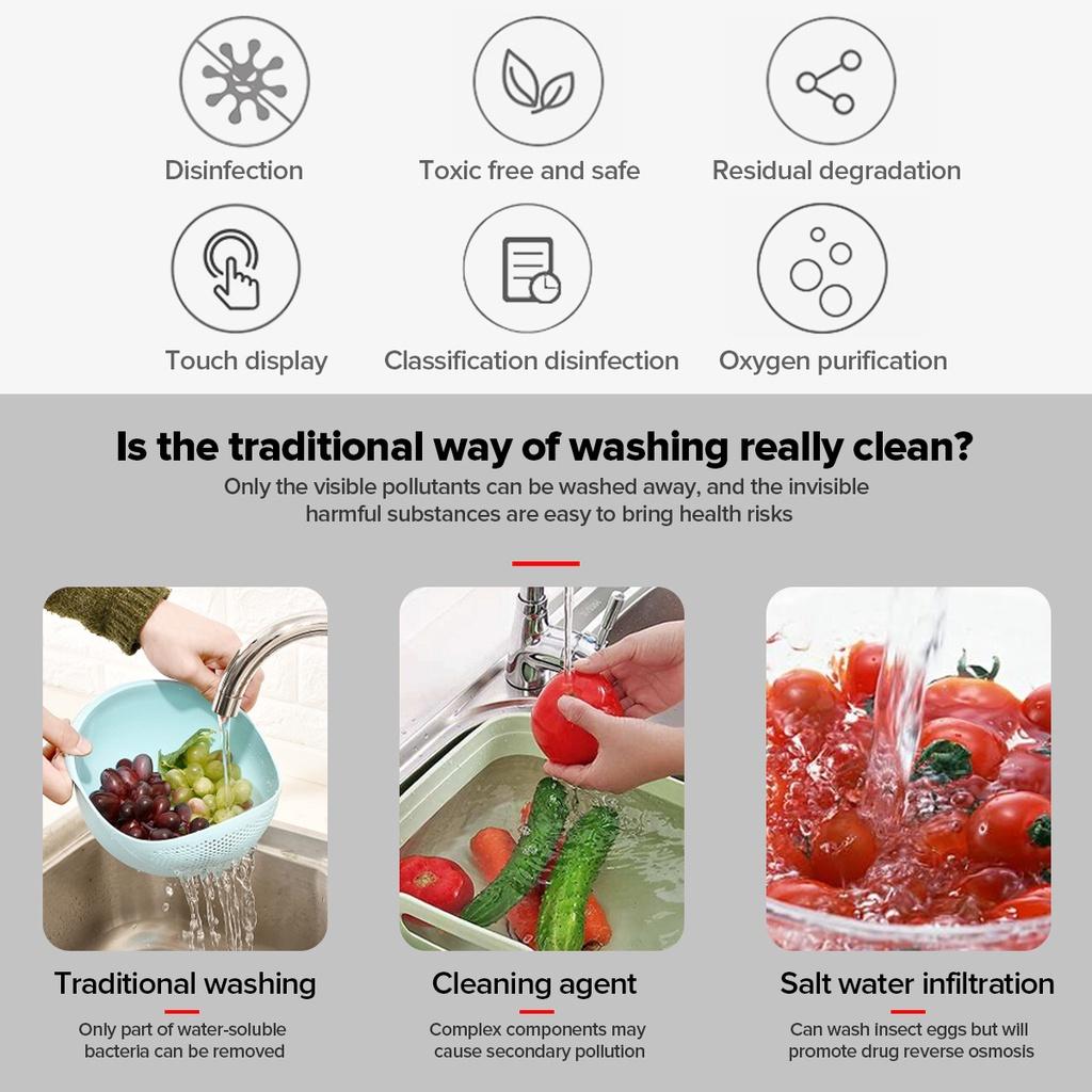 9л Портативная Ультразвуковая Машина для Чистки Овощи Фрукты Машина для Чистки Стиральная Машина Стерилизатор Концентратор Кислорода Стиральная Машина