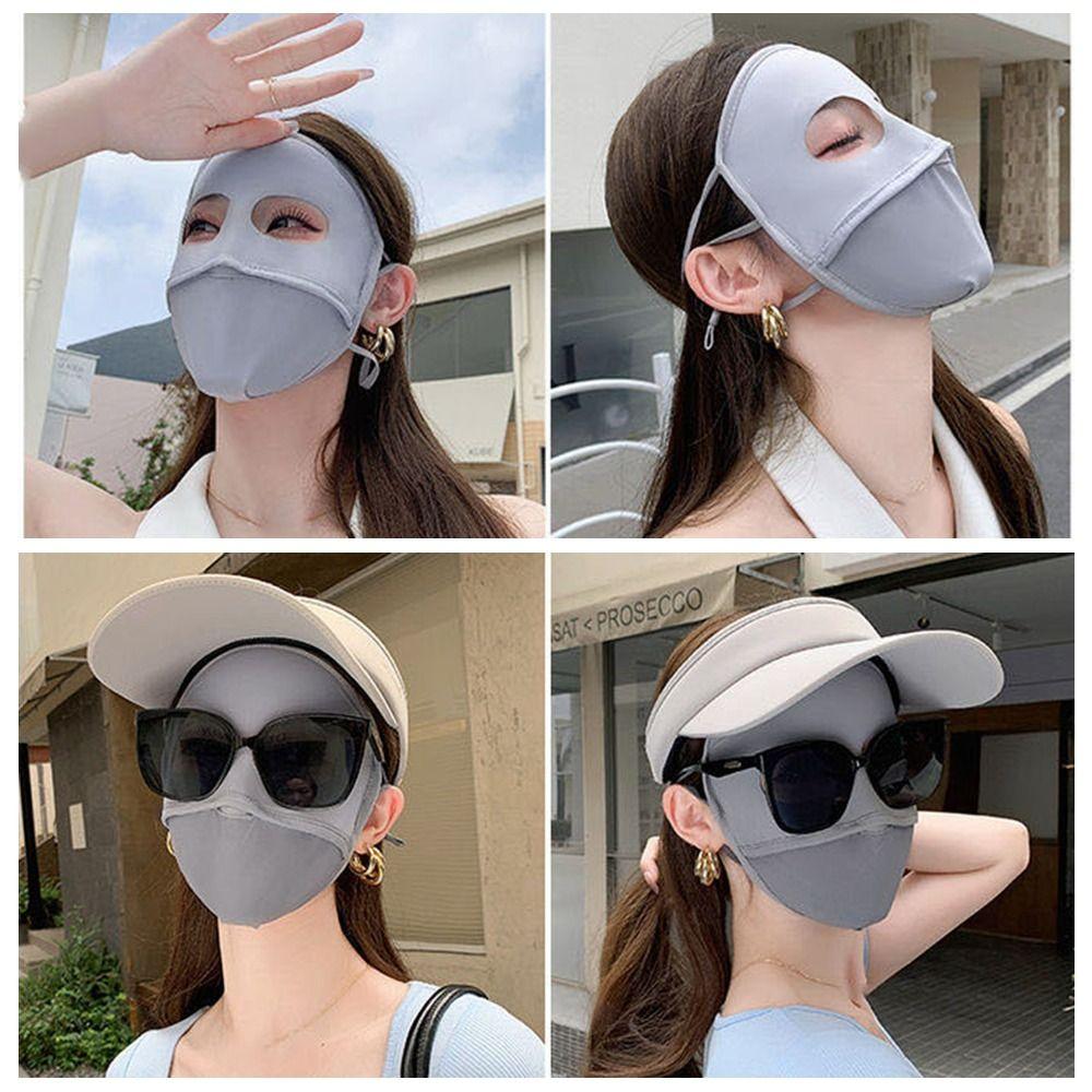 Маска от солнца с УФ-защитой, однотонная, закрывающая лицо, эластичная маска-джини для лица, рыбалка