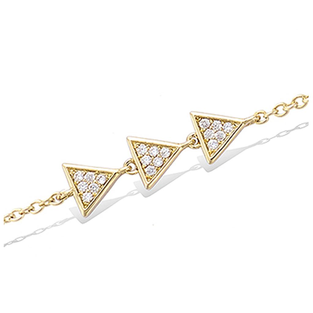 Les Trésors De Lily [R7117] - Gold Plated Bracelet 'Sissi' White Gold - 18x5 Mm