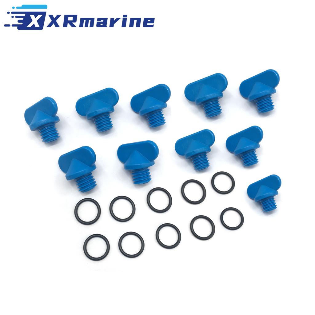 10Pack Exhaust Manifold Water Drain Blue Plug For MerCruiser 22-806608A1 22-806608A02 8M2000874